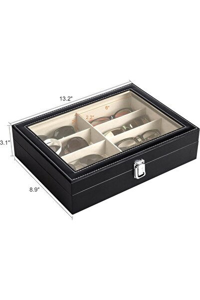 Tazweeq Leather Multi Sunglasses Organizer with 8 Slots - Jewelry & Watch Display Case