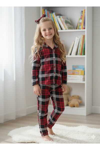 zavera for kids Children's Unisex Stripe Detailed Pajama Set - 100% Cotton