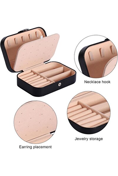 Wesoke PU Leather Mini Jewelry Travel Case - Black