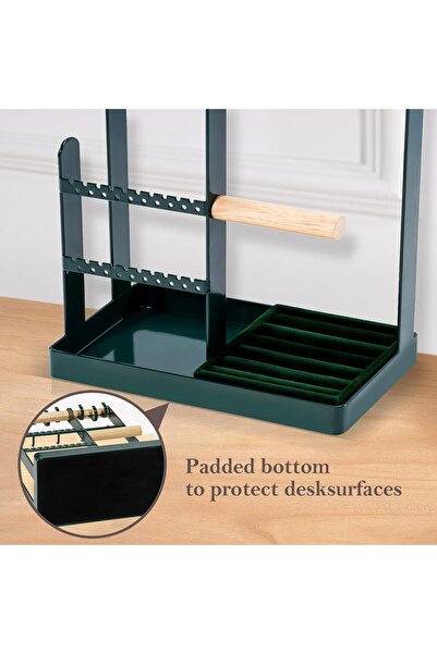 PROCASE 5-Tier Jewelry Organizer Tower with Ring Tray - Green