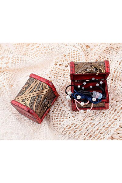 MAKINGTEC Vintage Small Jewelry Boxes, 5-Piece Wooden Treasure Chest Set