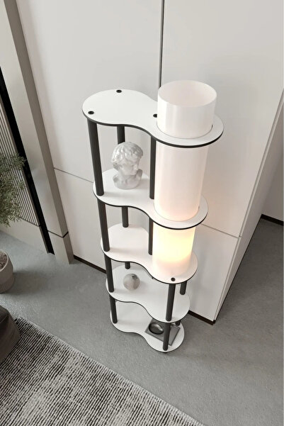 RAVILO Sperenza Dekoratif Raflı Lambader Beyaz