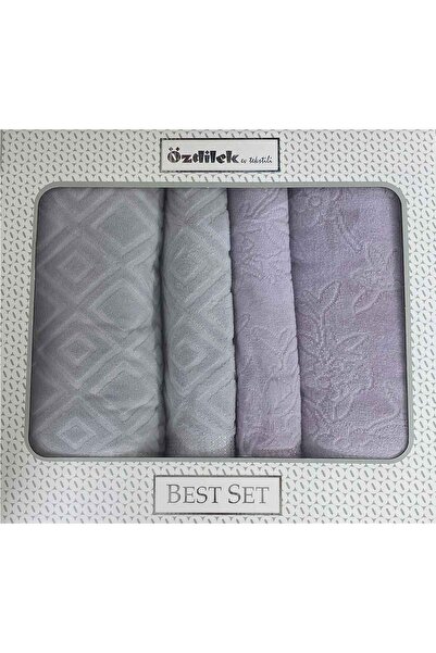 Özdilek Пасторальний найкращий набір (набір для лазні) Сірий-ліловий
