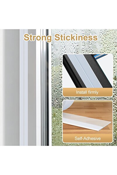 KASTWAVE Silicone Door Draft Stopper Weather Stripping, 16.4 ft Self-Adhesive (Transparent, 45mm)