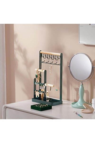 PROCASE 5-Tier Jewelry Organizer Tower with Ring Tray - Green