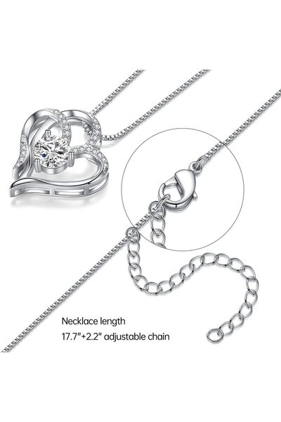 X SPRING Preserved Rose, Forever Rose with Heart Necklace Gift Set