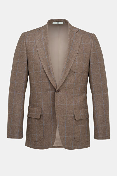 Edwards Erkek Kahverengi Yün Kaşmir Karışımlı Delfino Spor Ceket