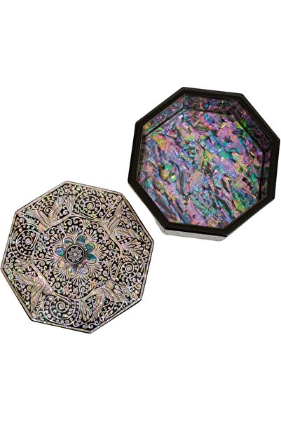 February Mountain صندوق هدايا خشبي مصنوع يدويًا من عرق اللؤلؤ مع غطاء