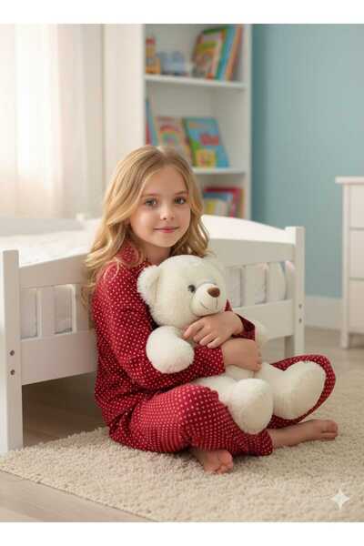 zavera for kids Girl's Dot Detailed Pajama Set - 100% Cotton