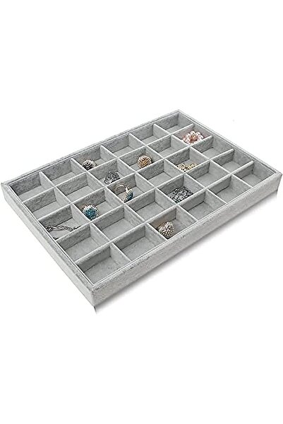 PADOM Jewelry Tray Organizer - 24 Grid Velvet Stackable Display Tray