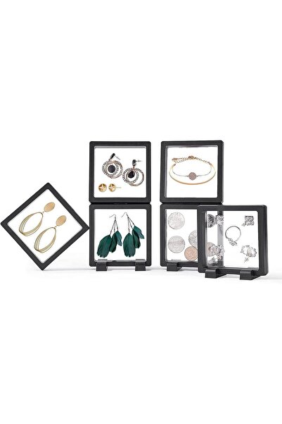 ELECDON Anti-Tarnish Jewelry Organizer 6pc Portable Travel Display Box 3.54x3.54x0.79 in
