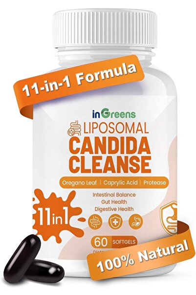 inGreens Candida Cleanse Detox for Women & Men Probiotics Digestive 60 Softgels
