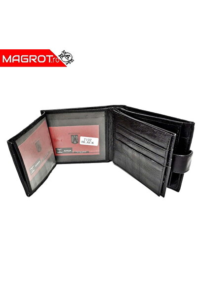 Magrot Hassion 7137 Men's Wallet, Black, Genuine Leather
