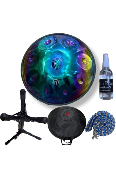 ARSHA FULL PAKET TİTANİUM HANDPAN 9 nota Re Minör ( Stand +ÇANTA+BAKIM YAĞI VE KORUYUCU RENKLİ KUŞAK)
