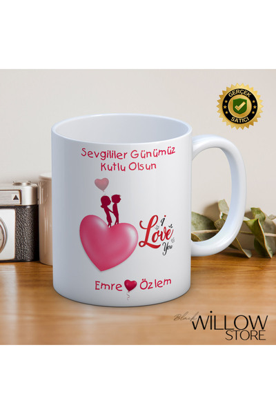 WİLLOW STORE Valentine's Day, Special for Lovers, Love, Affection Porcelain M...