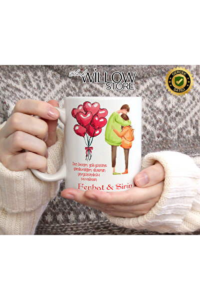 WİLLOW STORE Valentine's Day, Special for Lovers, Love, Affection Porcelain M...