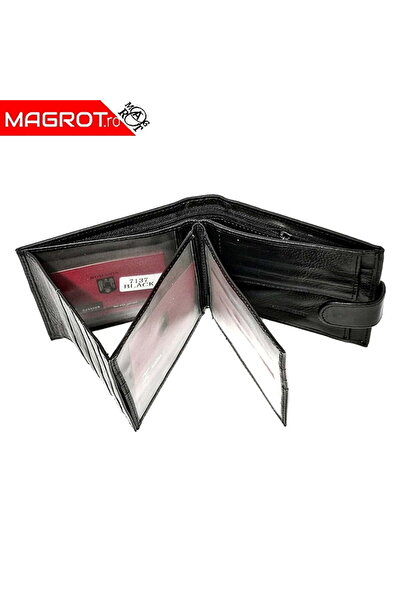 Magrot Hassion 7137 Men's Wallet, Black, Genuine Leather