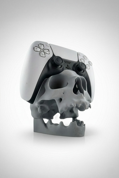 OEM PS5 Controller & Gaming Headset Wall Mount, Skull Design, Gray