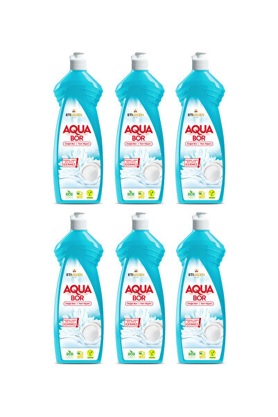Boron Aquabor Doğal Mineralli Elde Yıkama Sıvı Bulaşık Deterjanı 650 ML x 6 Adet