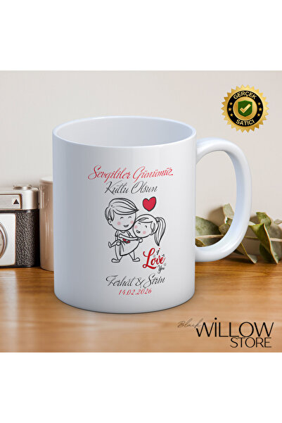 WİLLOW STORE كوب خزفي لعيد الحب، خاص بالمحبين، للحب والرومانسية - 63
