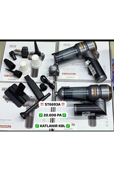 Universal SuiTU ST-6693A Plus Kablosuz El Süpürgesi 20000PA | Brushless Motor Güçlü Araç ve Ev Temizleyici