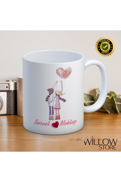 WİLLOW STORE كوب خزفي لعيد الحب، خاص بالمحبين، الحب، والحب -76