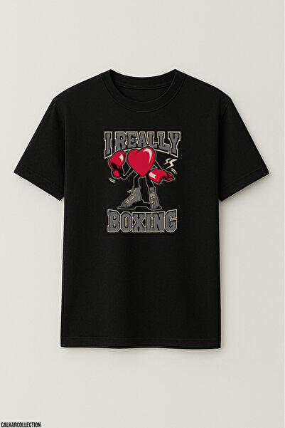 CALKARCOLLECTION Unisex Oversized I Really Love Boxing T-Shirt