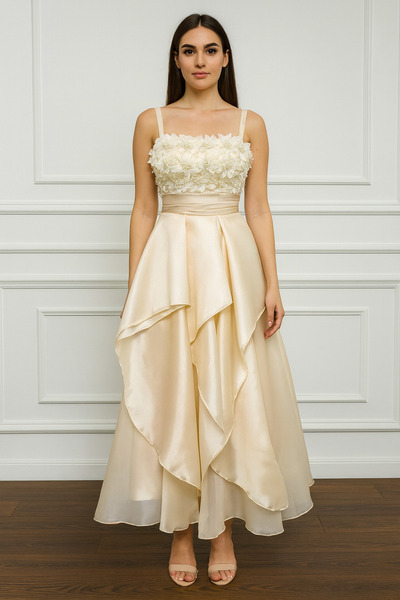 leen fashion فستان شبابي بيج