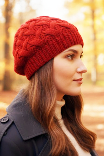 STELLA VESTİNO Thick Knitted Double Layer Luxury Painter Beret |   Bohemian S...