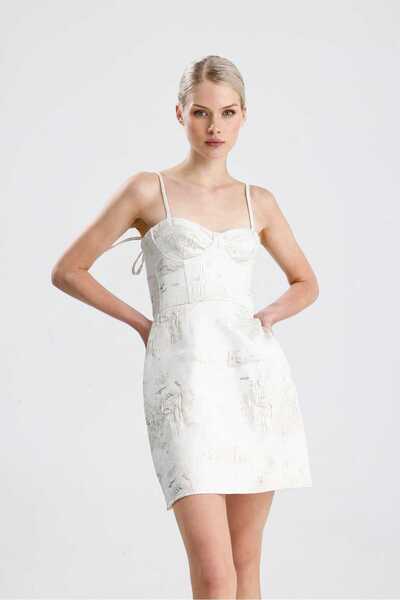 BESTIE ATELIER Jakarlı Büstiyer Mini Elbise