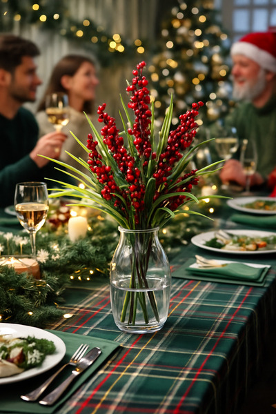 OKAVANGO Yapay Çiçek Dallı Yoğun Yapraklı Kokina Demeti 2026 Yılına Özel Üretim1