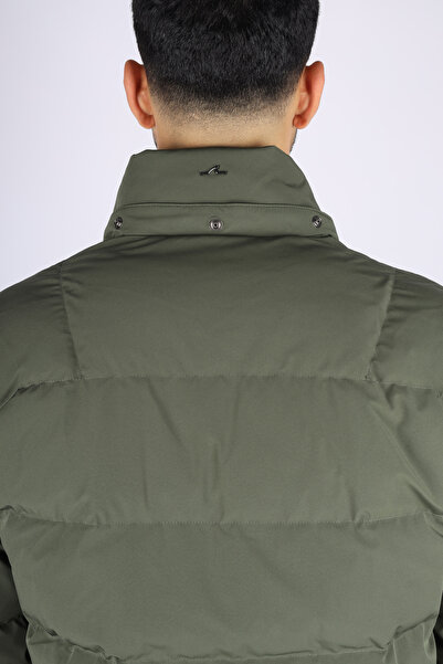 PAUL&SHARK Men's Regular Fit Quilted Patterned down Filled Hooded Green Jacket 15312007-089