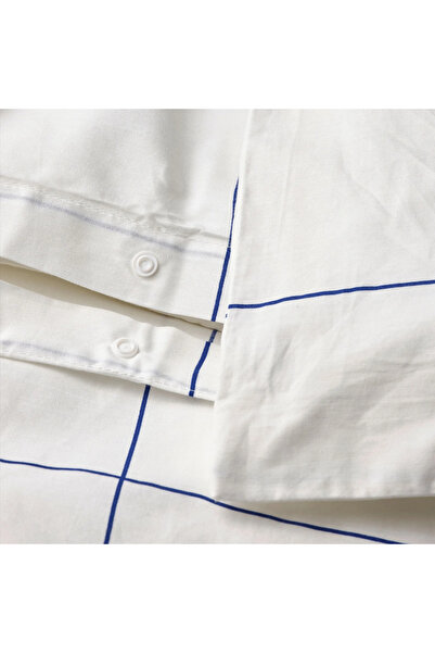 IKEA Bredvecklare Single Duvet Cover Set, White-Blue, 150X200/50X60 cm