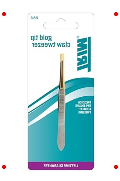 markentegra ملقط دقيق ذو طرف مسطح ذهبي اللون