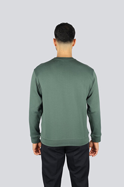 PAUL&SHARK Men's Regular Fit Cotton Shark Logo Label Long Sleeve Green Sweatshirt 15311863-513