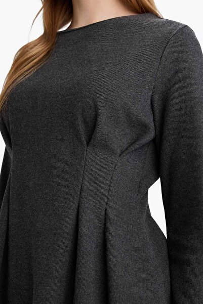 DeFacto Crew Neck Waist-Fitted Long Sleeve Tunic F9781Ax25Wn