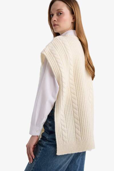 DeFacto Loose Fit Crew Neck Slit Knitwear Sweater G4745Ax25Wn