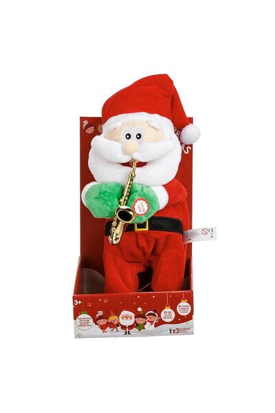 SHOPIENS Interactive Santa Claus with Saxophone Sound and Movement 32cm