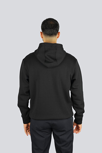 PAUL&SHARK Men's Regular Fit Hooded Collar Shark Logo Detailed Long Sleeve Black-Silver Sweatshirt 15311851-11D