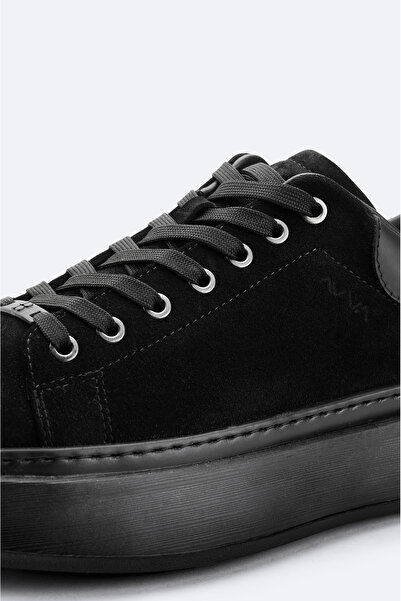 Avva Men's Black 100% Leather Flexible Sole Lightweight Casual Shoes A52Y8022