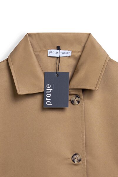 praye Къса яке Batwing, бежово