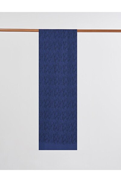 Kayra Patterned Floş Shawl Navy Blue