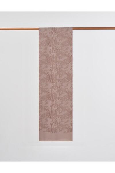 Kayra Abstract Pattern Floş Shawl Beige