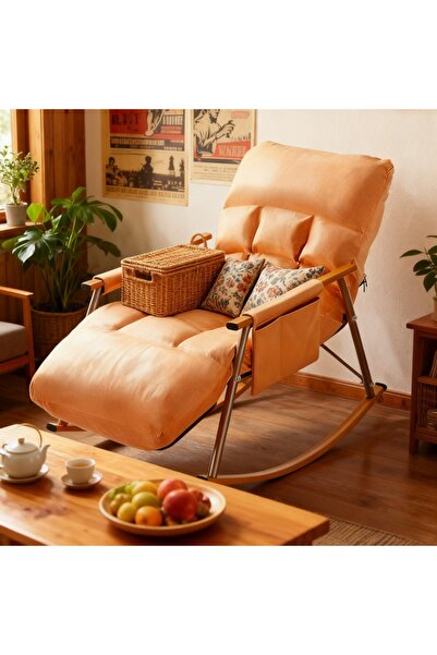 Topone1Topone1 Adjustable High-Back Upholstered Fabric Rocking Chair - Perfect for Nursery and Bedroom Comfort