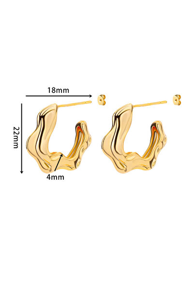 Choice E3617G Irregular C Shaped Earrings for Women Gold Color Stainless Steel Earrings 2023 Trend New in W