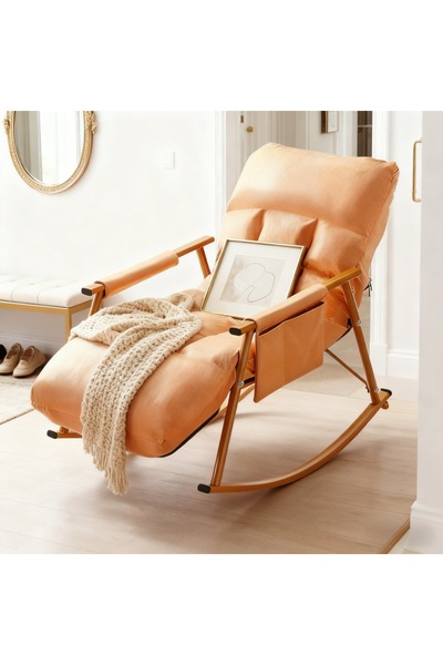 Topone1Topone1 Adjustable High-Back Upholstered Fabric Rocking Chair - Perfect for Nursery and Bedroom Comfort