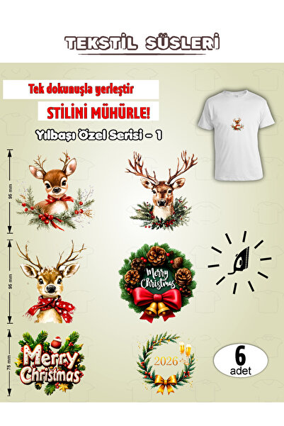 AGG Reklam Iron-On Clothing Label Christmas Series -1 Set of 6