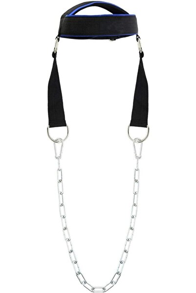 Prime Tag حزام الرقبة لرفع الأثقال مع سلسلة فولاذية وحلقات على شكل حرف D