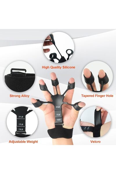 Prime Tag جهاز تدريب قوة قبضة الأصابع القابل للتعديل، 6 مستويات مقاومة