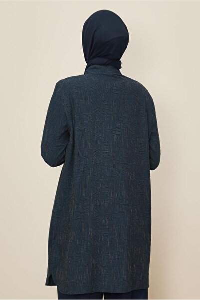 Alvina Artificial Leather Detail Tunic 46124